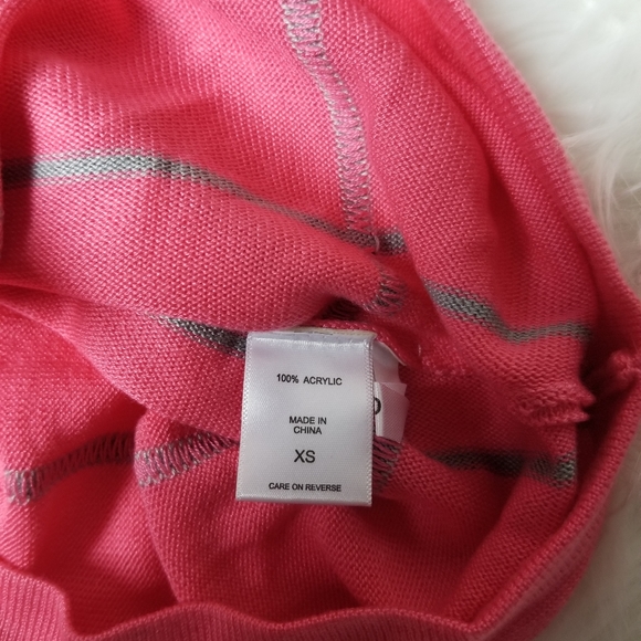 New York and Company salmon pink with gray stripes blouse top XS - Picture 9 of 9